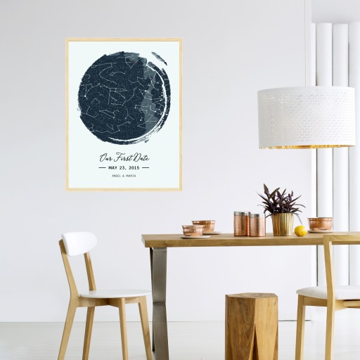 When We Had Our First Date Poster - Celestial Map 3