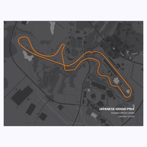 Japanese Grand Prix Poster - Track Map 1