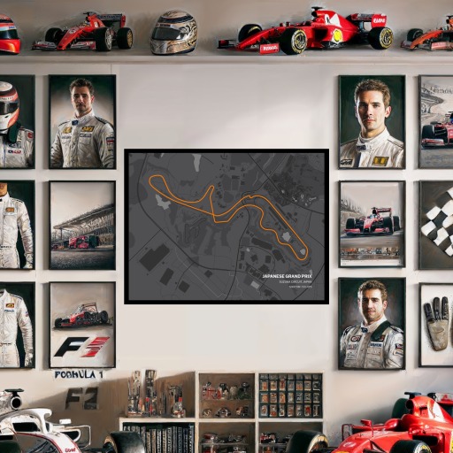 Japanese Grand Prix Poster - Track Map 2