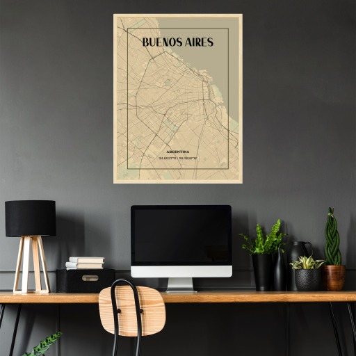 Buenos Aires in Vintage Poster - Street Map 3