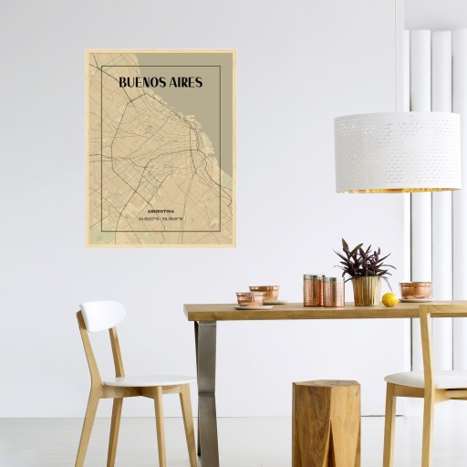 Buenos Aires in Vintage Poster - Street Map 4