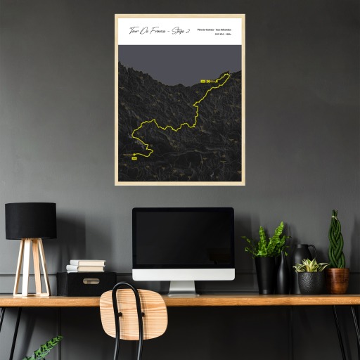 2023 Tour de France Stage 2 Poster - Route Map 2