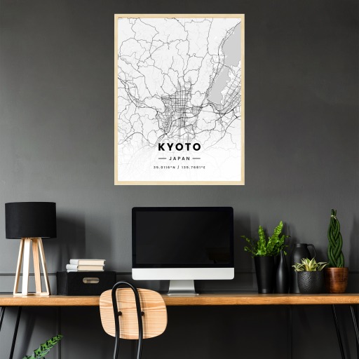 Kyoto in Light Poster - Street Map 3