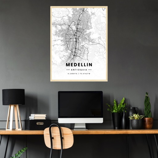 Medellin in Light Poster - Street Map 3