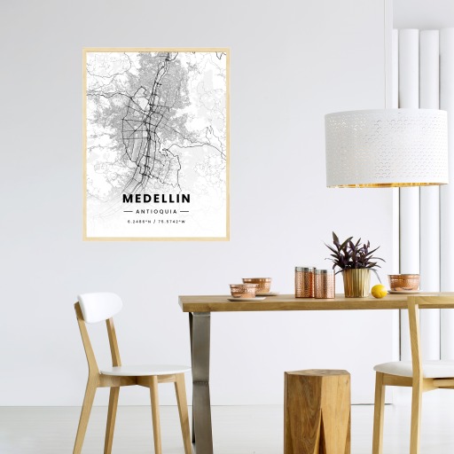 Medellin in Light Poster - Street Map 4