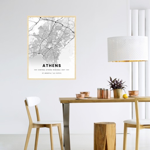 Athens in Light Poster - Street Map 4