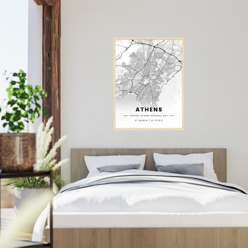 Athens in Light Poster - Street Map 6
