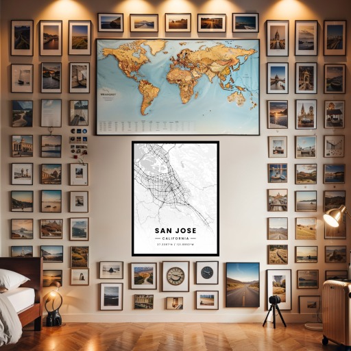 San Jose in Light Poster - Street Map 2