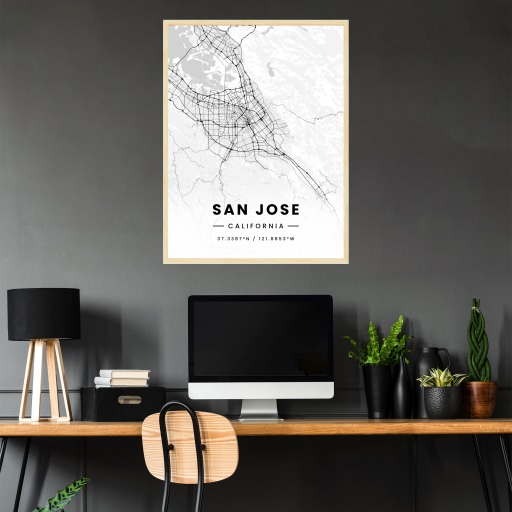 San Jose in Light Poster - Street Map 3