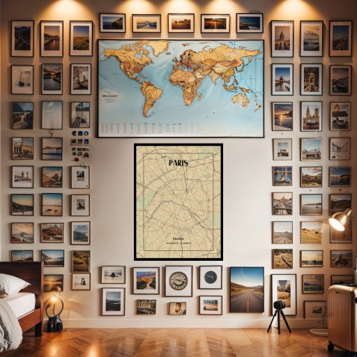 Paris in Vintage Poster - Street Map 2