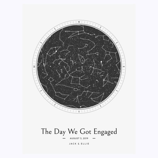 The Day We Got Engaged Poster - Celestial Map 1