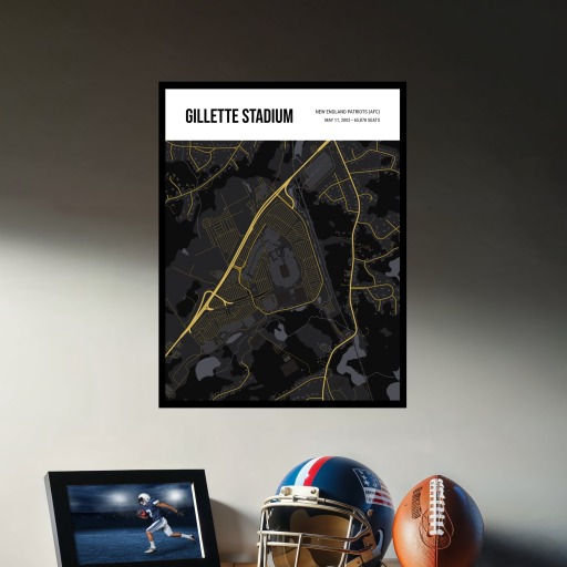 New England Patriots Stadium Poster - Street Map 3