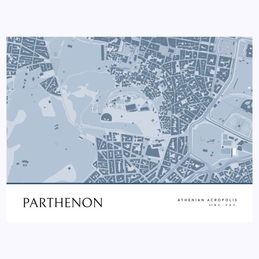 Parthenon Poster - Street Map 1