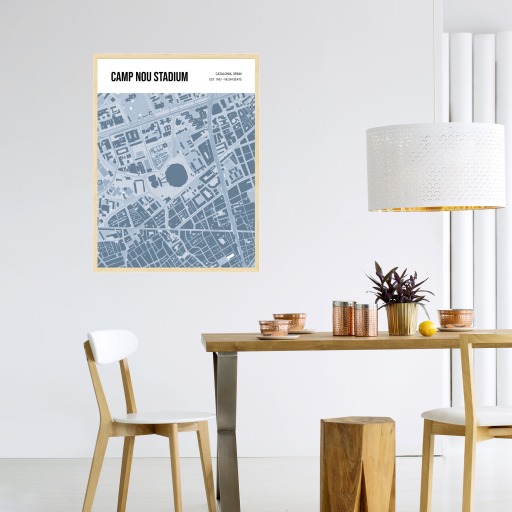 Camp Nou Stadium Poster - Street Map 4