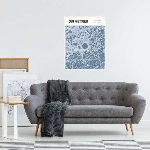 Camp Nou Stadium Poster - Street Map 5