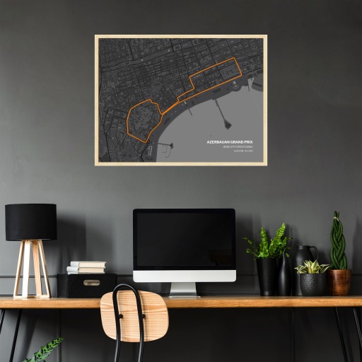 Azerbaijan Grand Prix Poster - Track Map 3