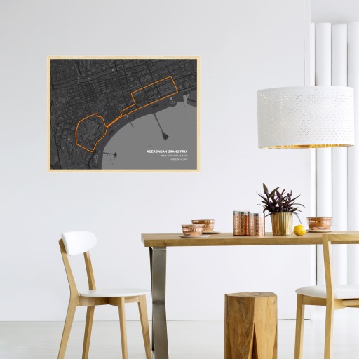 Azerbaijan Grand Prix Poster - Track Map 4
