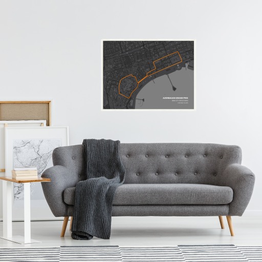 Azerbaijan Grand Prix Poster - Track Map 5