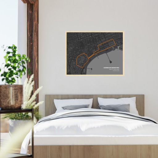 Azerbaijan Grand Prix Poster - Track Map 6