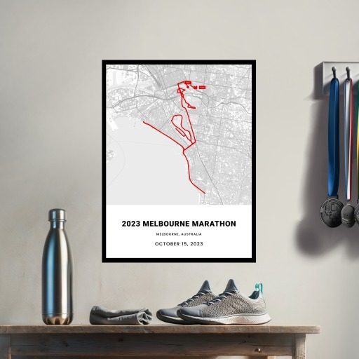 2023 Melbourne Marathon Poster - Route Map 3