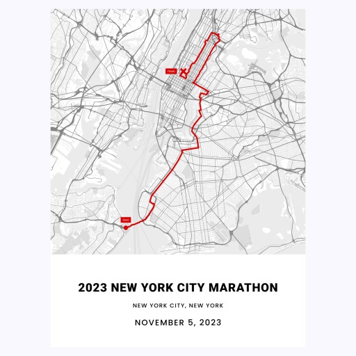 2023 New York City Marathon Poster - Route Map 1