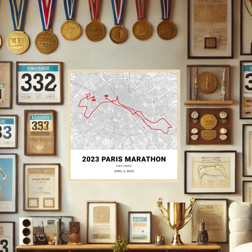 2023 Paris Marathon Poster - Route Map 2