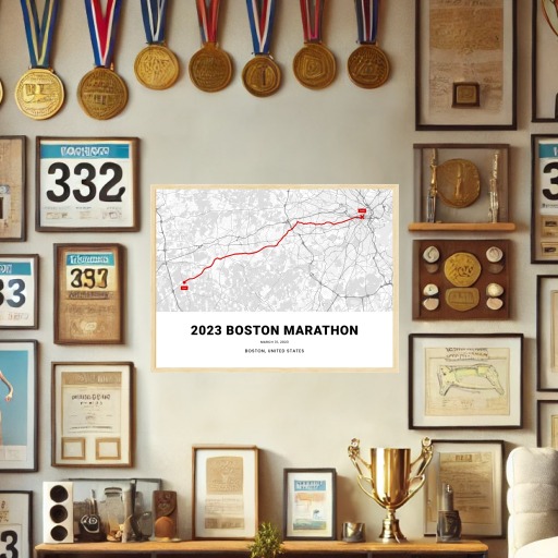 2023 Boston Marathon Poster - Route Map 3