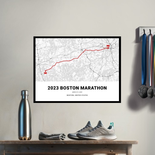 2023 Boston Marathon Poster - Route Map 4