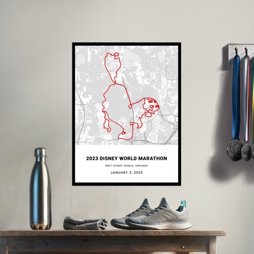 2023 Disney World Marathon Poster - Route Map 3