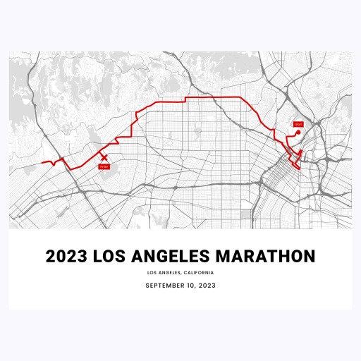 2023 Los Angeles Marathon Poster - Route Map 1
