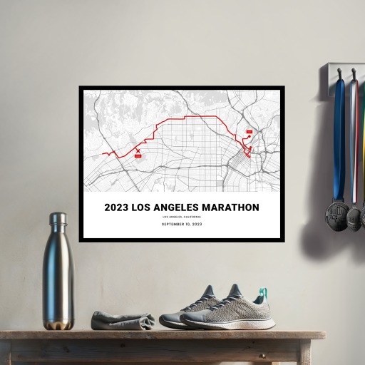 2023 Los Angeles Marathon Poster - Route Map 3