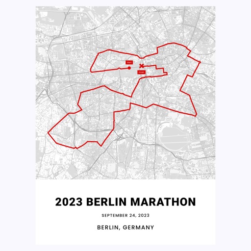 2023 Berlin Marathon Poster - Route Map 1