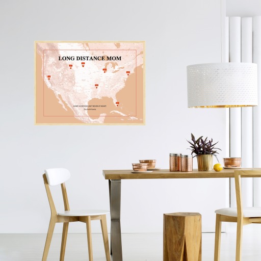 Long Distance Mom Poster - Terrain Map 4