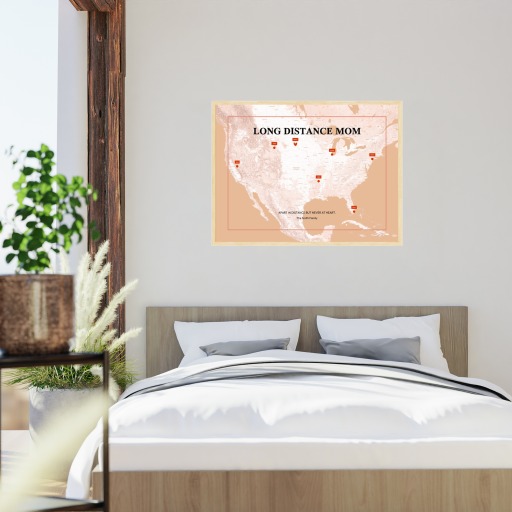Long Distance Mom Poster - Terrain Map 6