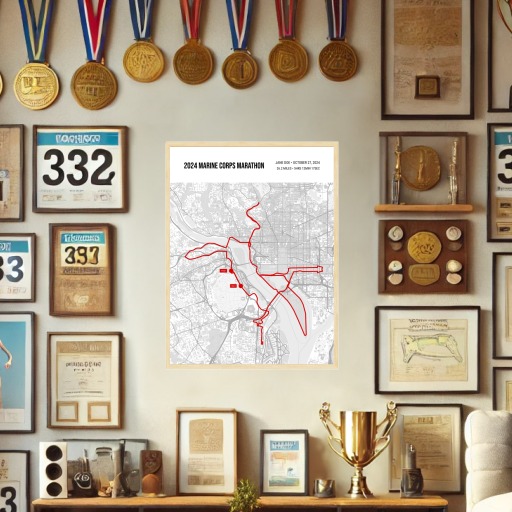 2024 Marine Corps Marathon Poster - Route Map 2