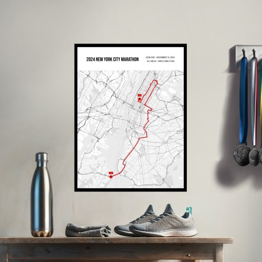 2024 New York City Marathon Poster - Route Map 3