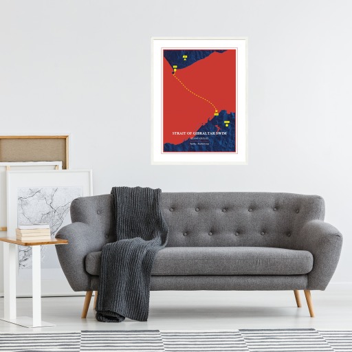 Strait of Gibraltar Swim Poster - Route Map 4