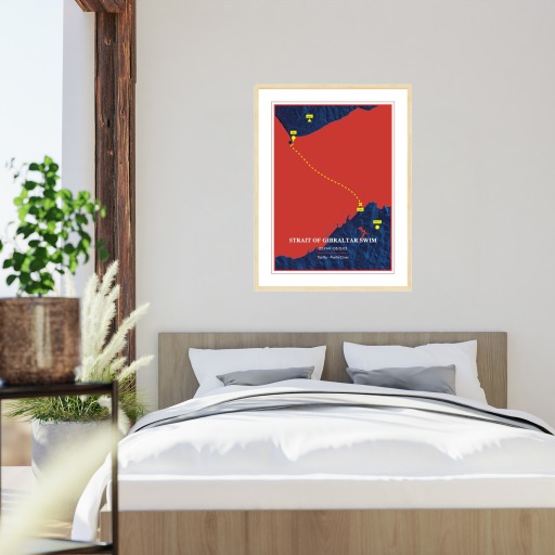 Strait of Gibraltar Swim Poster - Route Map 5