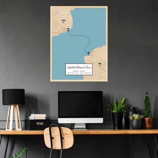 English Channel Swim Poster - Route Map 2