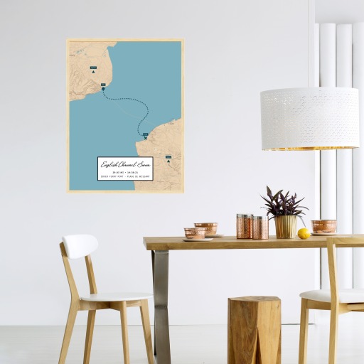 English Channel Swim Poster - Route Map 3