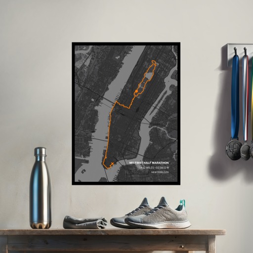 My First Half Marathon Poster - Route Map 3