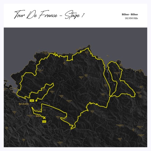 2023 Tour de France Stage 1 Poster - Route Map 1