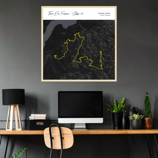 2023 Tour de France Stage 14 Poster - Route Map 3