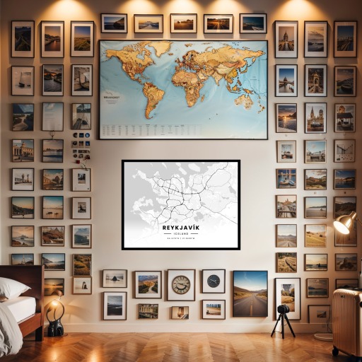 Reykjavik in Light Poster - Street Map 2