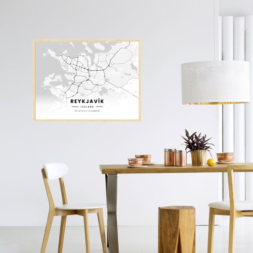 Reykjavik in Light Poster - Street Map 4