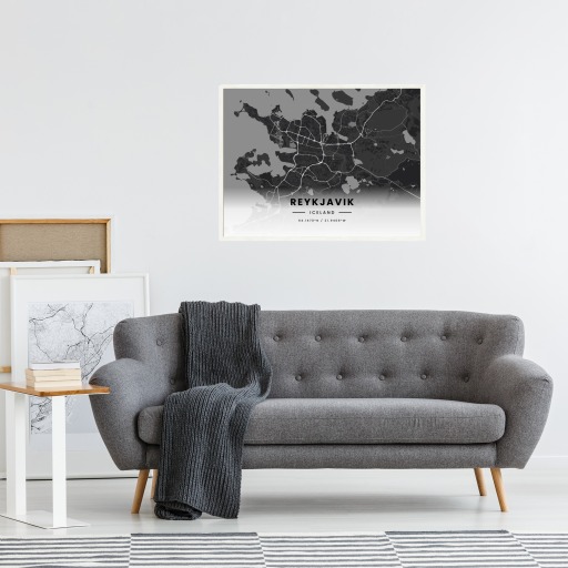 Reykjavik in Dark Poster - Street Map 5