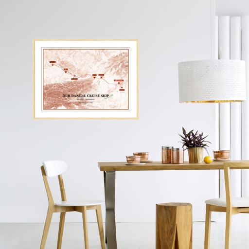 Our Danube River Cruise Trip Poster - Hill Shade Map 4