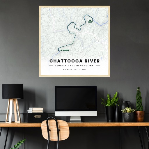 Rafting Trip to the Chattooga River Poster - Route Map 3
