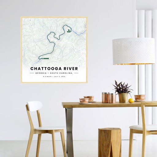 Rafting Trip to the Chattooga River Poster - Route Map 4