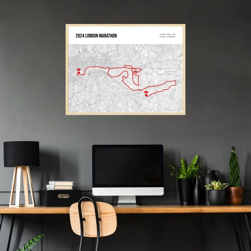2024 London Marathon Poster - Route Map 4